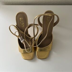 EGO Metallic Gold Heeled Sandals